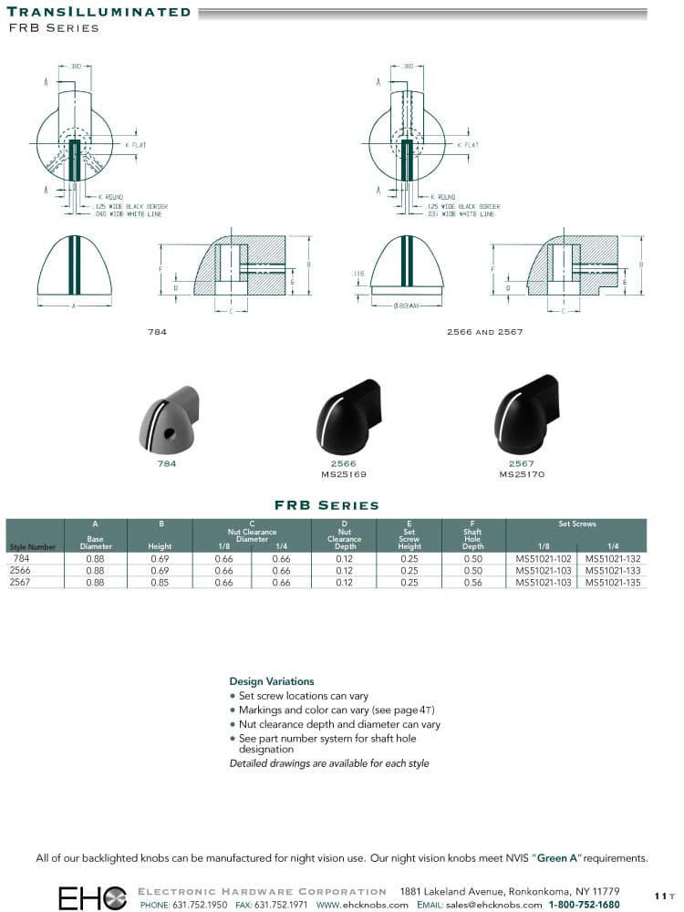 EHC Knobs - Control Knobs FRB Series