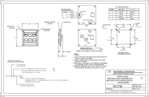 CTI OEM Industrial Mouse Pointer - AP2000 Series