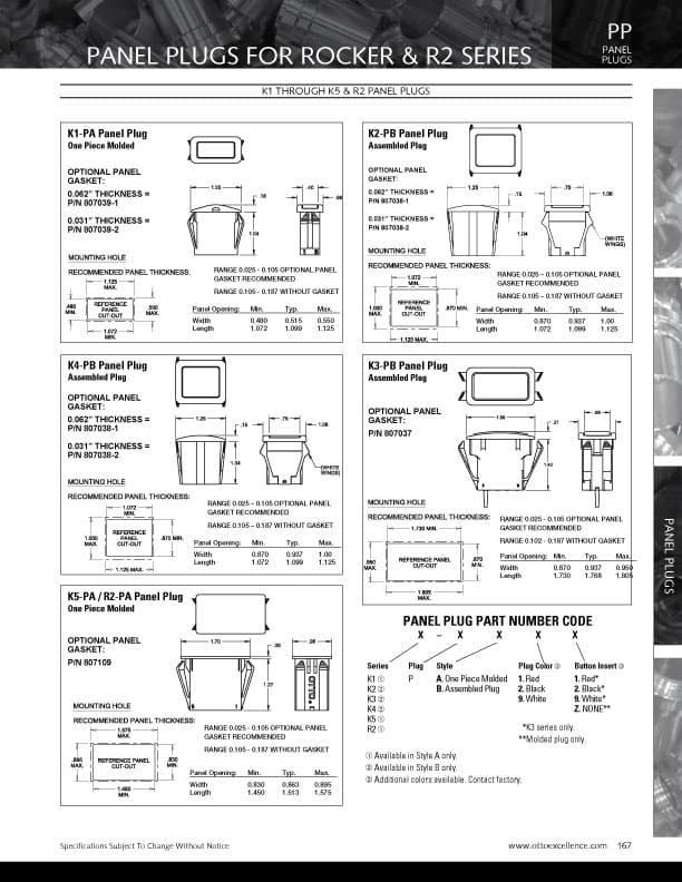 OTTO K5 Sealed Illuminated Rocker Switch Range with Legends