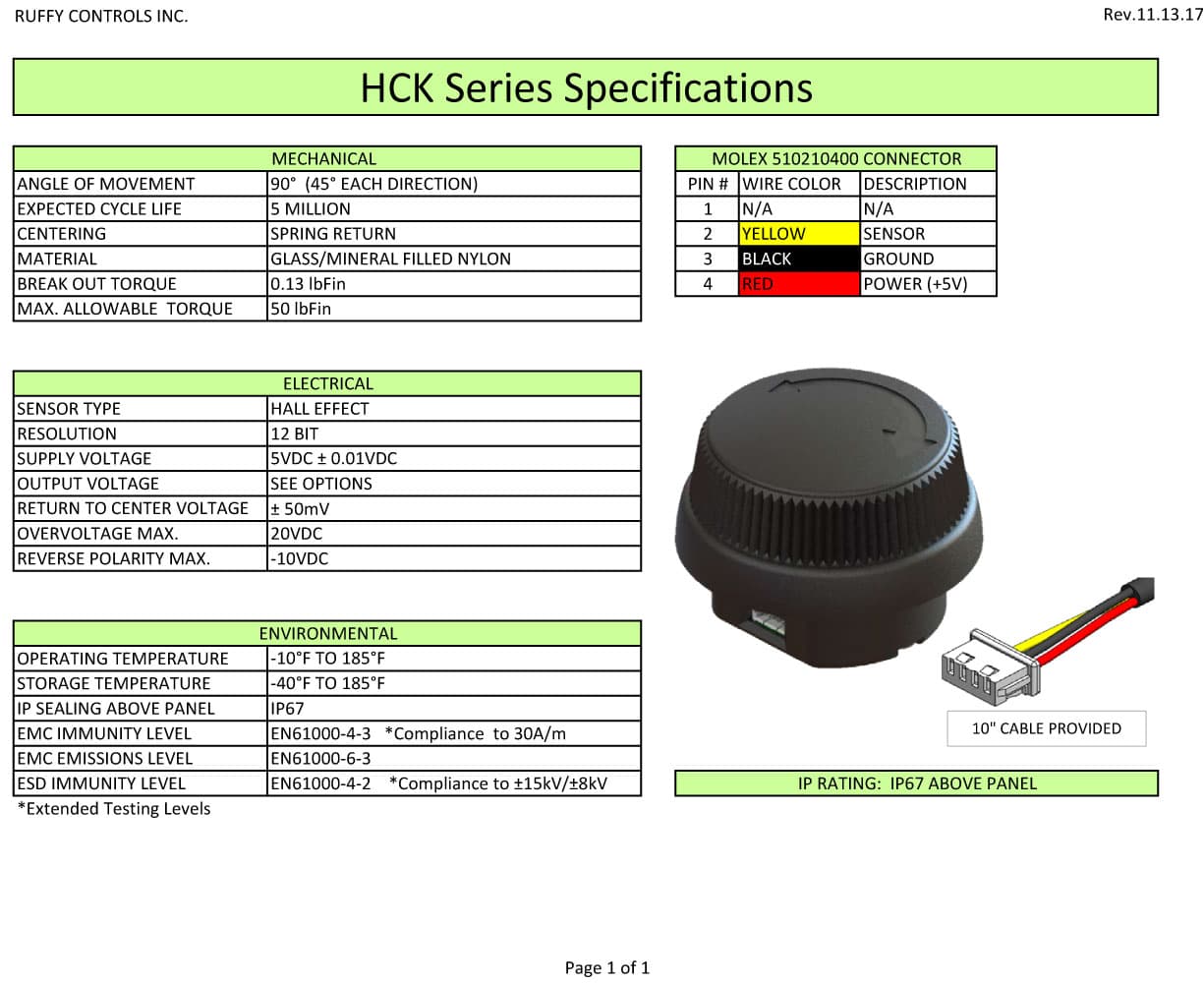 Ruffy HCK Precision Hall Effect Control Knob Range