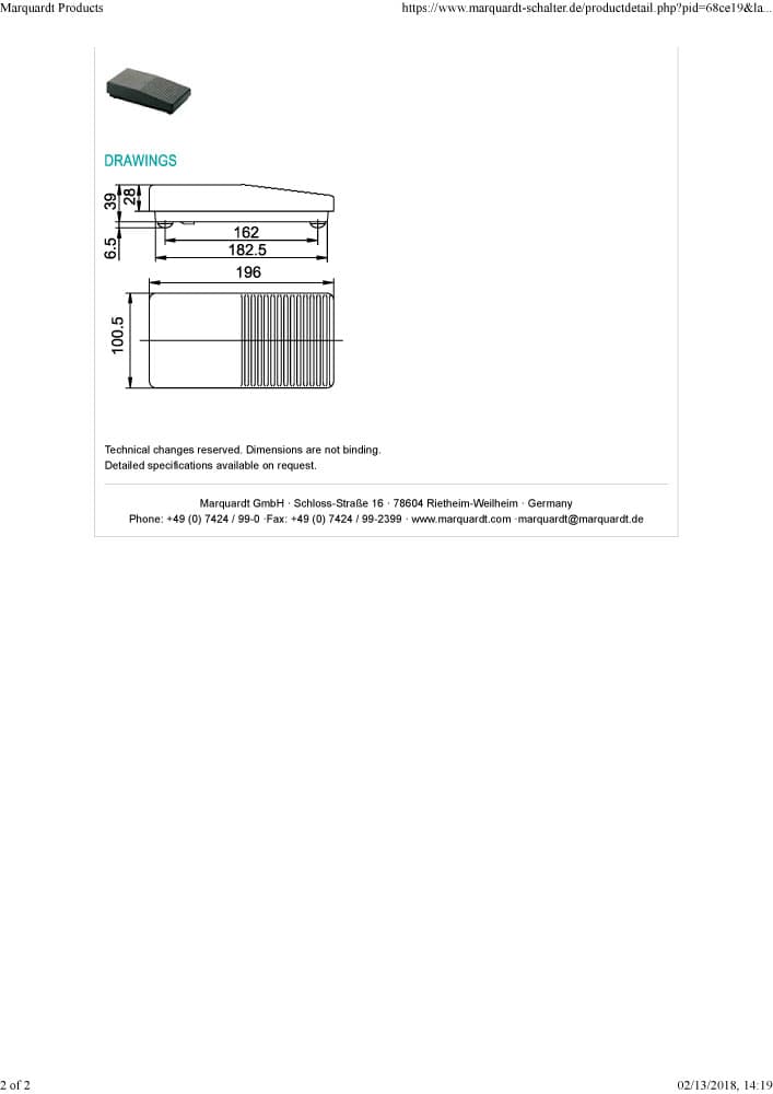 Marquardt Footswitch Series - 2410