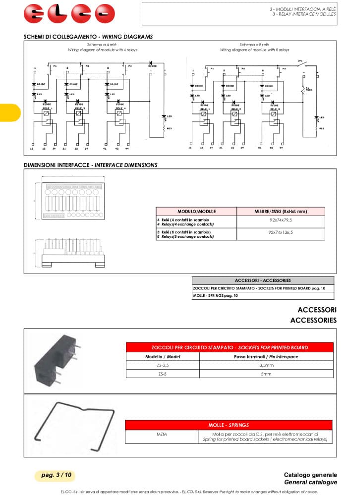 Elco Electromechanical Relay Accessories - RM Series