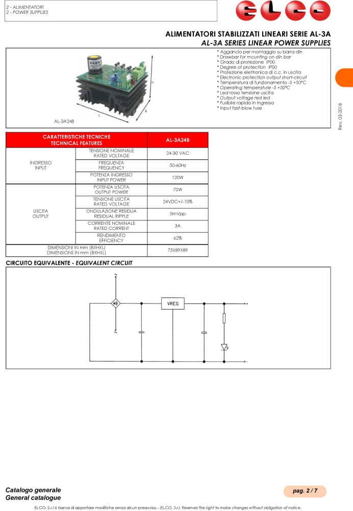 Elco Linear Power Supply - AL 3A Series