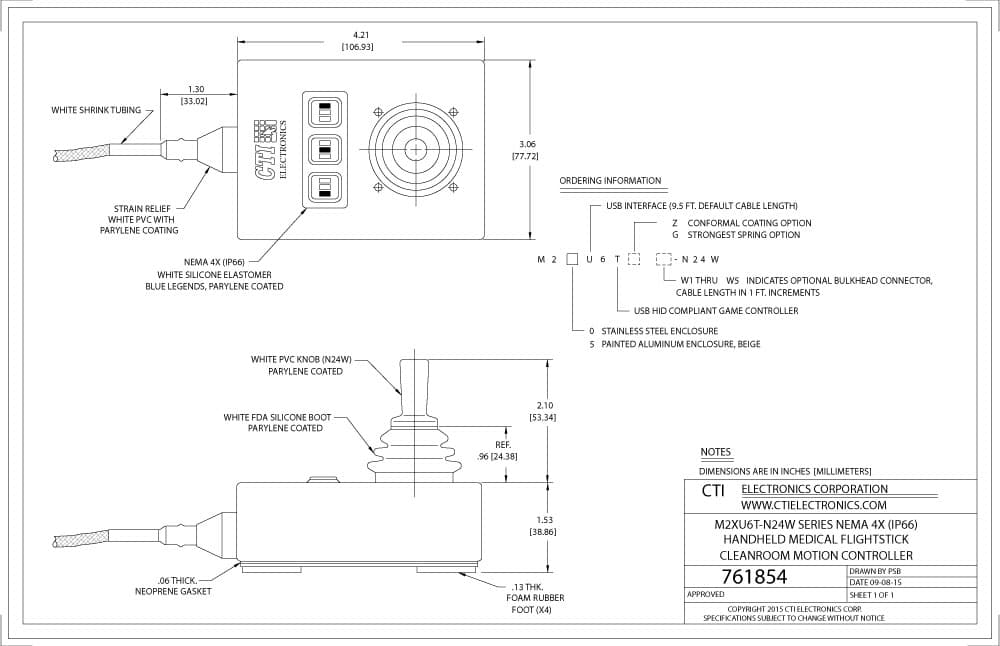 CTI Plug-n-Play Medical Mouse Pointer - M20U6-N24W Series