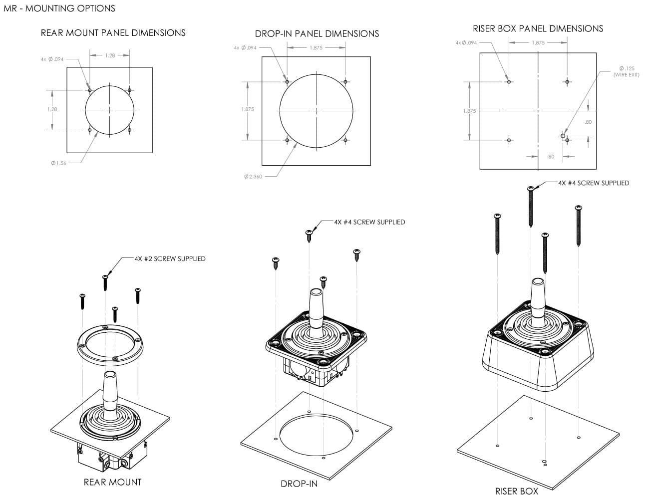 Ruffy MR Fingertip Resistive Joystick 3 Axis Range