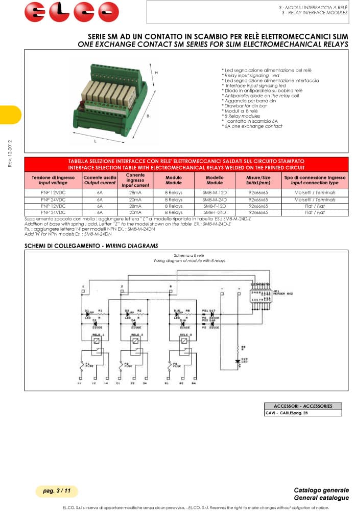 Elco One Exchange Contact for Slim Electromechanical Relays - SM Series