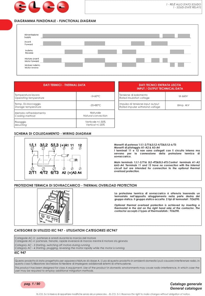 Elco AC Semiconductor Reversing Contractors - SSRSRC3 Series
