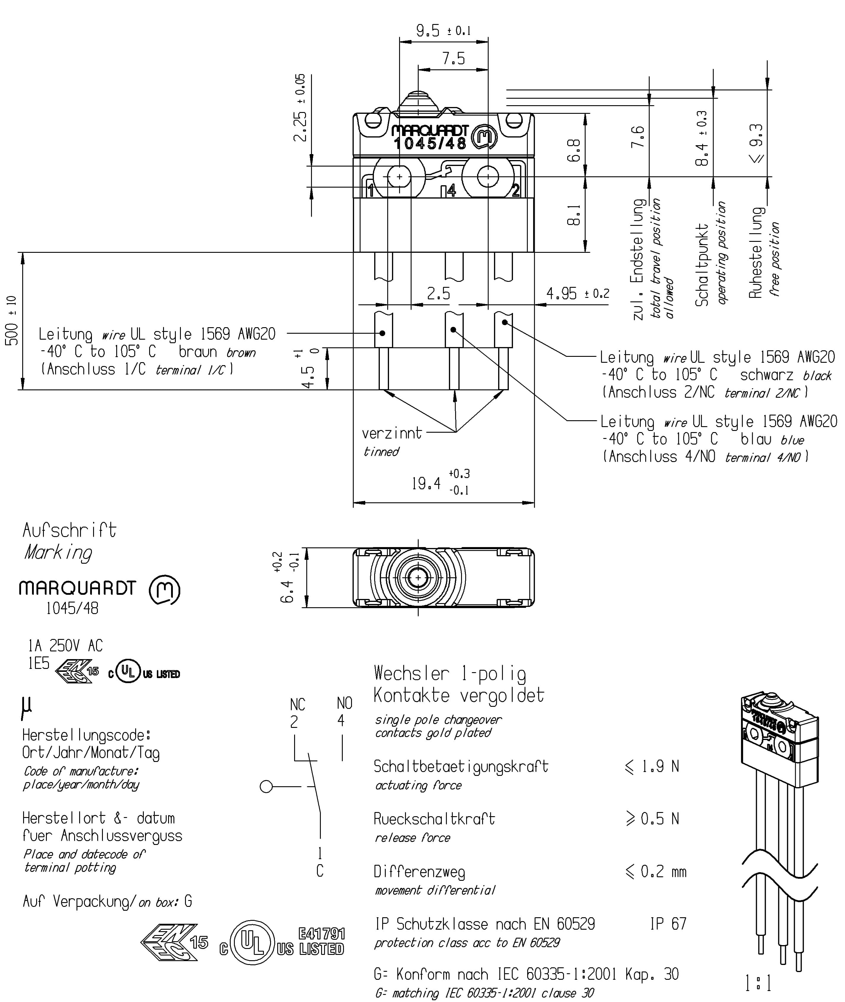 MQ 1048 switch wired