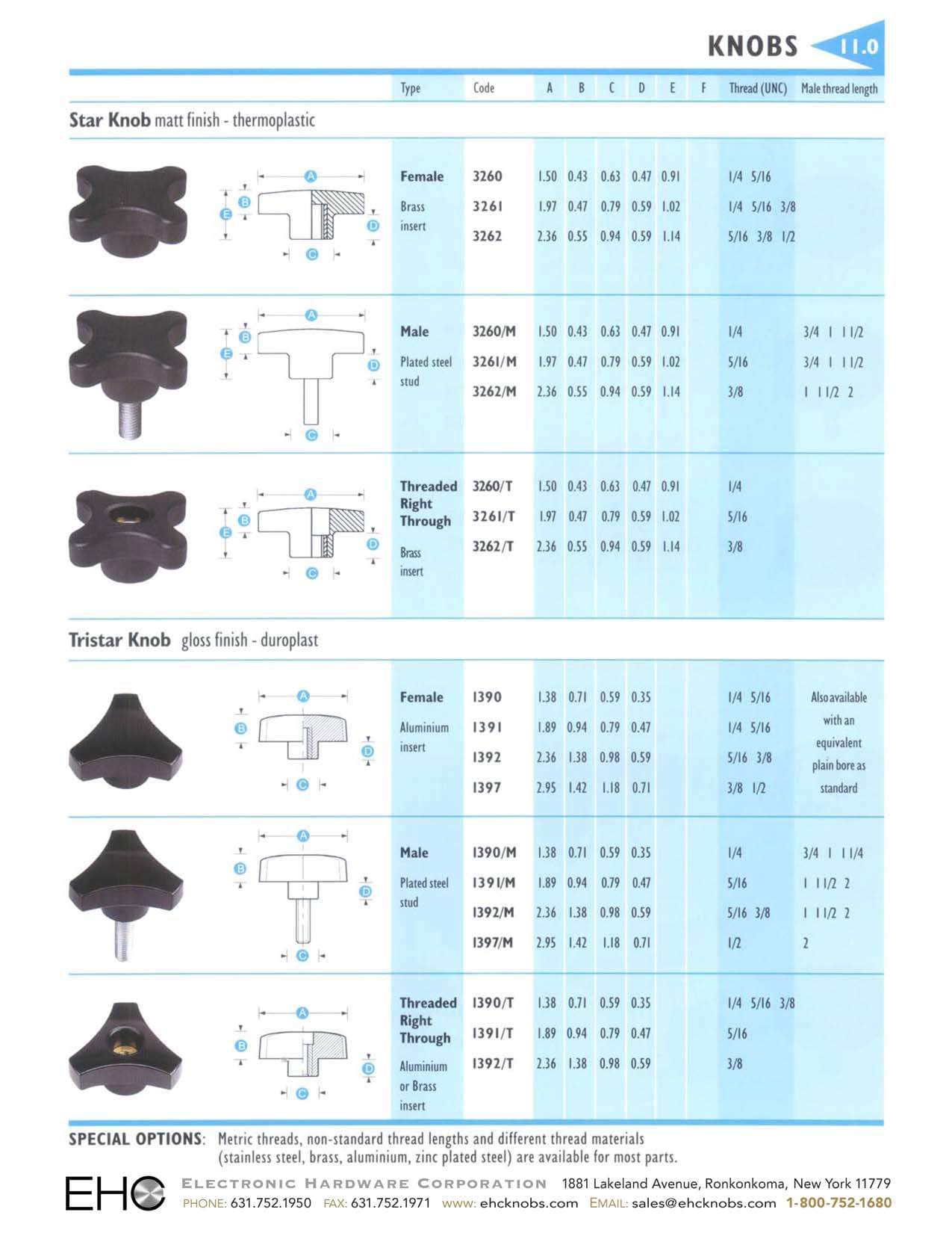 EHC Knobs - Control Knobs - 4 Prong Knob Series